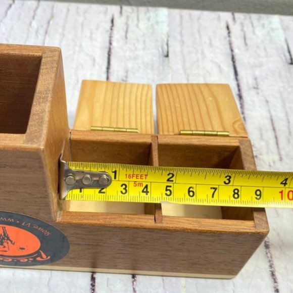 vintage Spoon and Fork holder, Kitchen Box, Spice Box, Wooden Spice Box, Three i - Picture 7 of 10